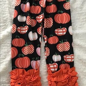 Pumpkin 🎃 Halloween Thanksgiving Ruffle pants 3T